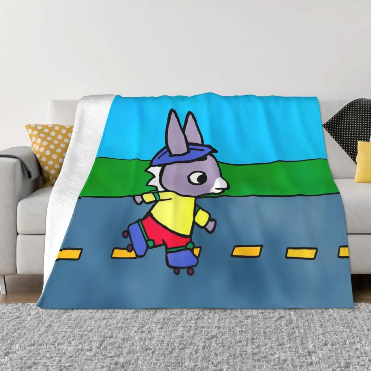 

Trotro Blankets Flannel Cute Kawaii Cartoon Lightweight Throw Blankets for Home Couch Bedspread