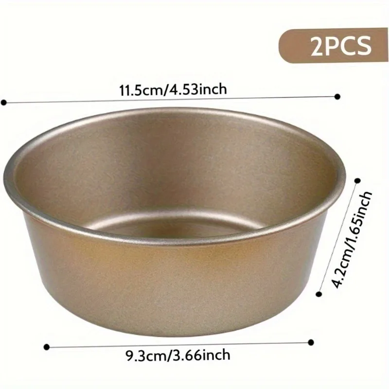 Carbon Steel Hamburger Mold Golden Reusable Non-Stick Baking Pan for Mini Cakes Cheese Cakes Bread Oven Safe Kitchen Baking Tool