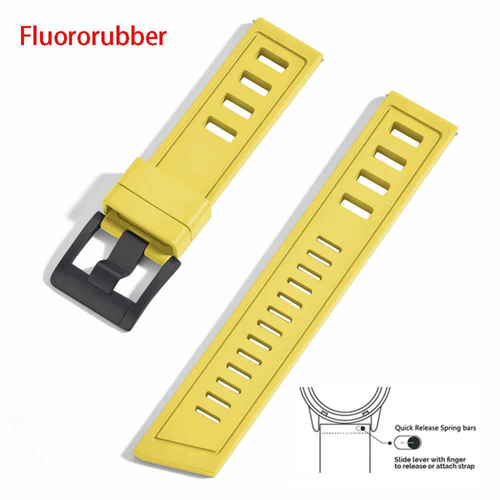 Enhanced Fluororubber Quick Release Waterproof Watch Strap