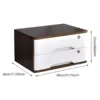 Wood Desktop Storage Box with Lock 2 Tier for Counter Workspace Countertop 6