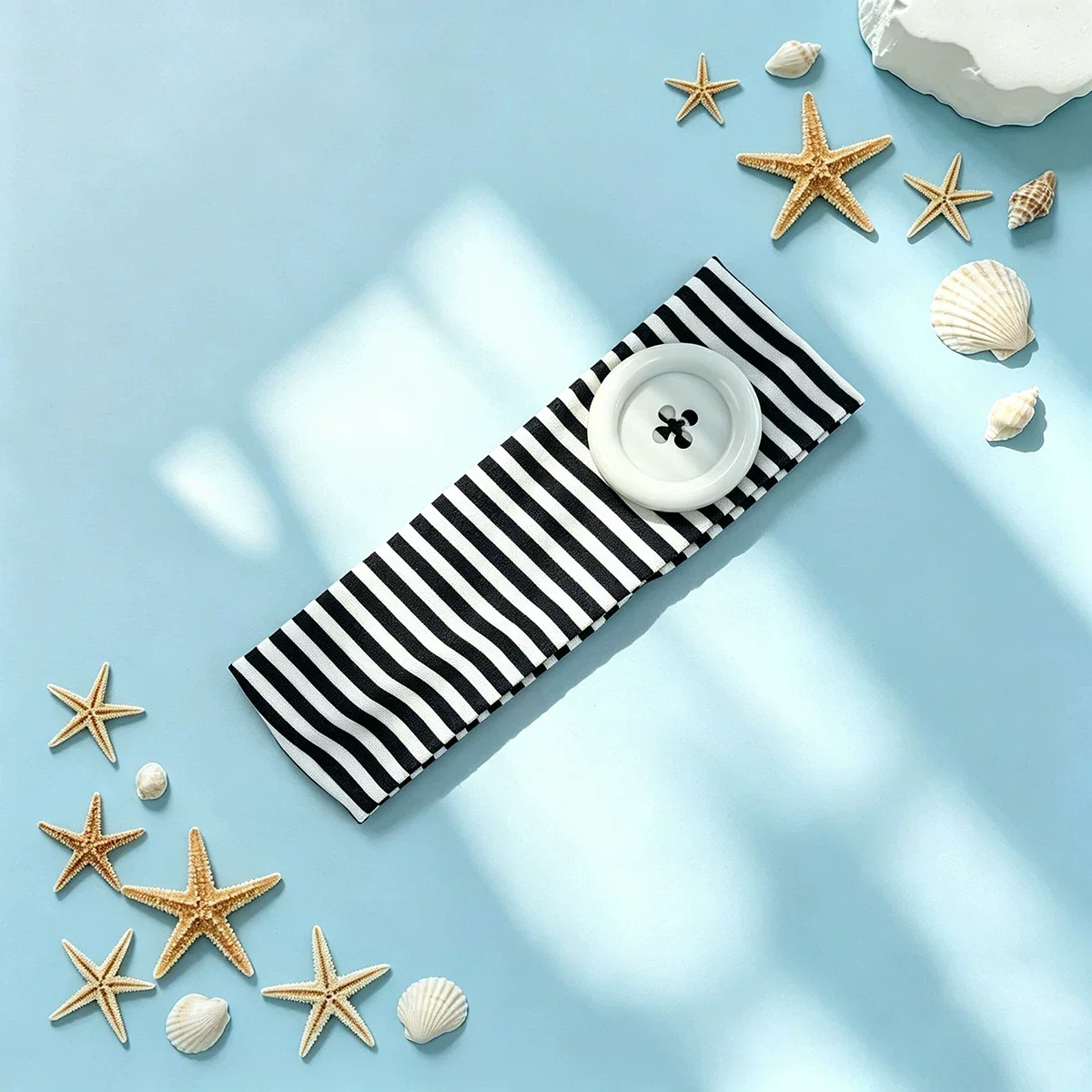 Retro Polka Dot Button Headband – Fashionable Y2K French Hair Accessory