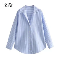 BSAY Women Fashion Long Sleeve Single-breasted Lapel Cotton Oxford Blouse Street Clothing Shirt Chic Ladies Crop Tops Mujer - Image 4