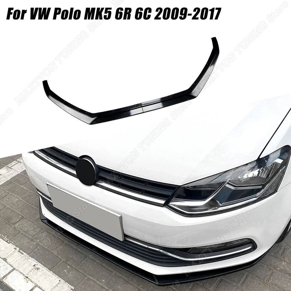 

Комплект аксессуаров для VW Polo MK5, 6R, 6C, 2009, 2010-2017, передний бампер, губа, окружающий дизайн, высококачественный корпус, тюнинг, блеск, черный АБС