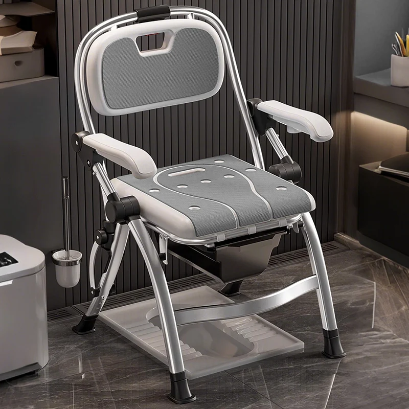 Bathroom Chair for Elderly with Backrest Folding Shower Seat for Safety Non-Slip Locking Ideal Senior Citizen Pregnant Women