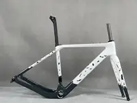 Углеродное волокно, гравий, велосипедная Рама GR048, серый, белый, Speckled дизайн T47, нижний кронштейн