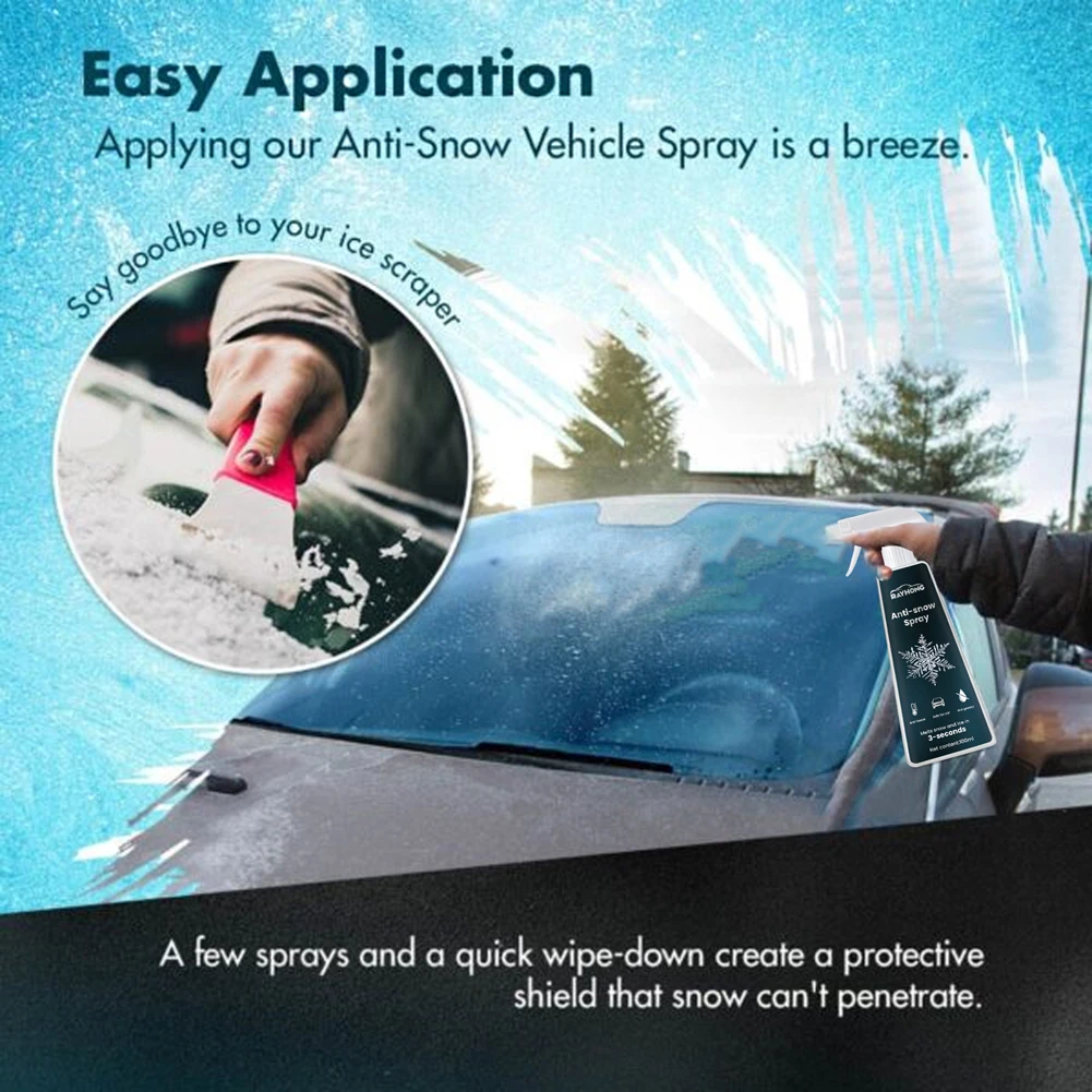 Snow Melting Defrost Liquid Road Anti Slip Snow Melting Spray 100ML Defrosting Anti Frost Spray for Car Windshield Window Mirror