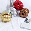 Inyahome Silver Knotted Ball Throw Pillow Ultra Soft Companionship Decorative Hand-woven Knotted Pillow Sofa Cushion for Bedroom 4