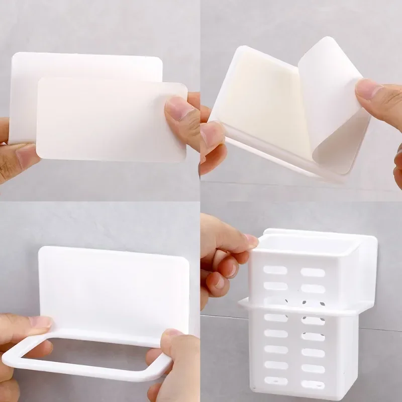Wall-mounted Drain Storage Rack Multifunctional Kitchen Basket Chopstick Draining Holder Freestand Cutlery Tableware Organizers