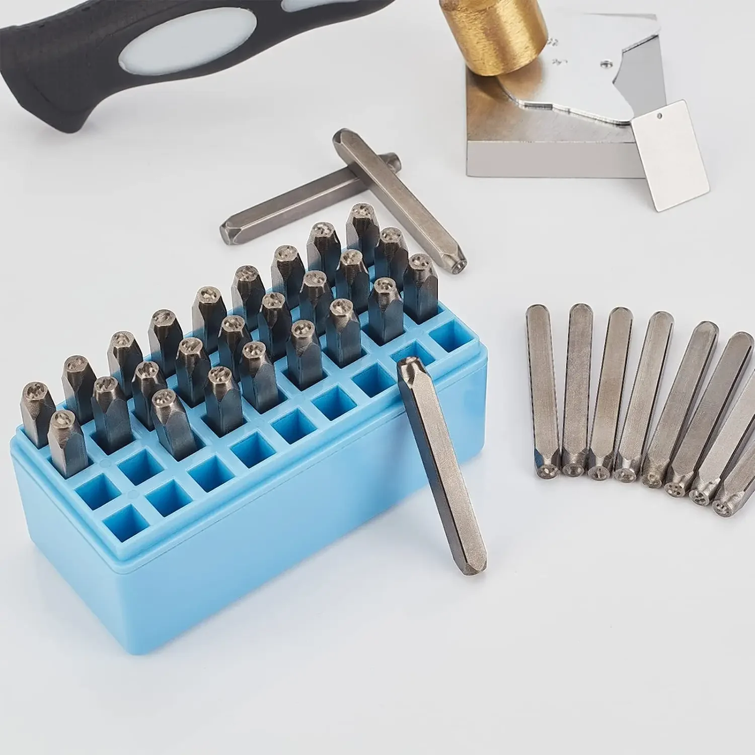 Gueenky 36 Pezzi Punzoni Lettere E Uumeri, 6mm Punzoni Numeri Per - Foto 9