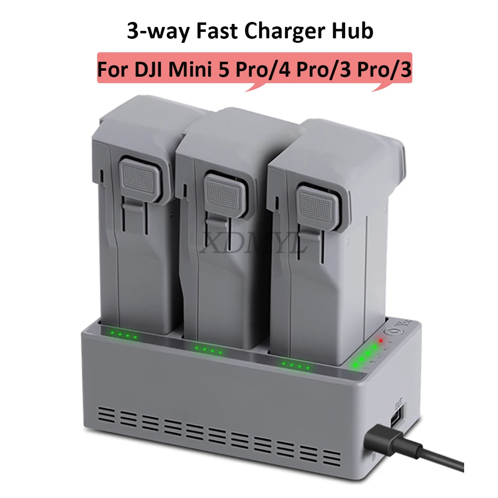 Chargeur Batterie Drone DJI Mini 3 Pro/4 Pro/Mini 5 Pro - 3 en 1