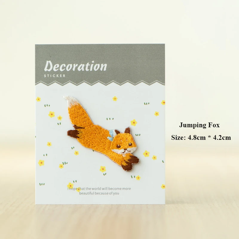 AHYONNIEX bestickter Fuchs-Patch, DIY-Reparatur-Aufnäher zum Aufbügeln für Kleidung, Aufkleber, süßes Geschenk, Parches – Detail 5