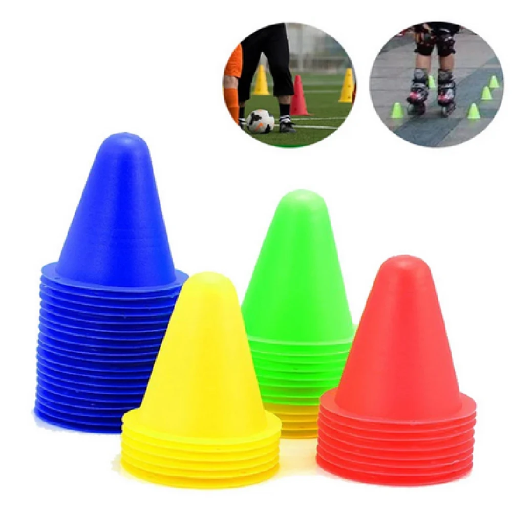 10Pcs/Set Skate Marker Training Road Cones Roller Football Soccer Rugby Soft Tower Skating Obstacle Roller Skate Pile Suppplies