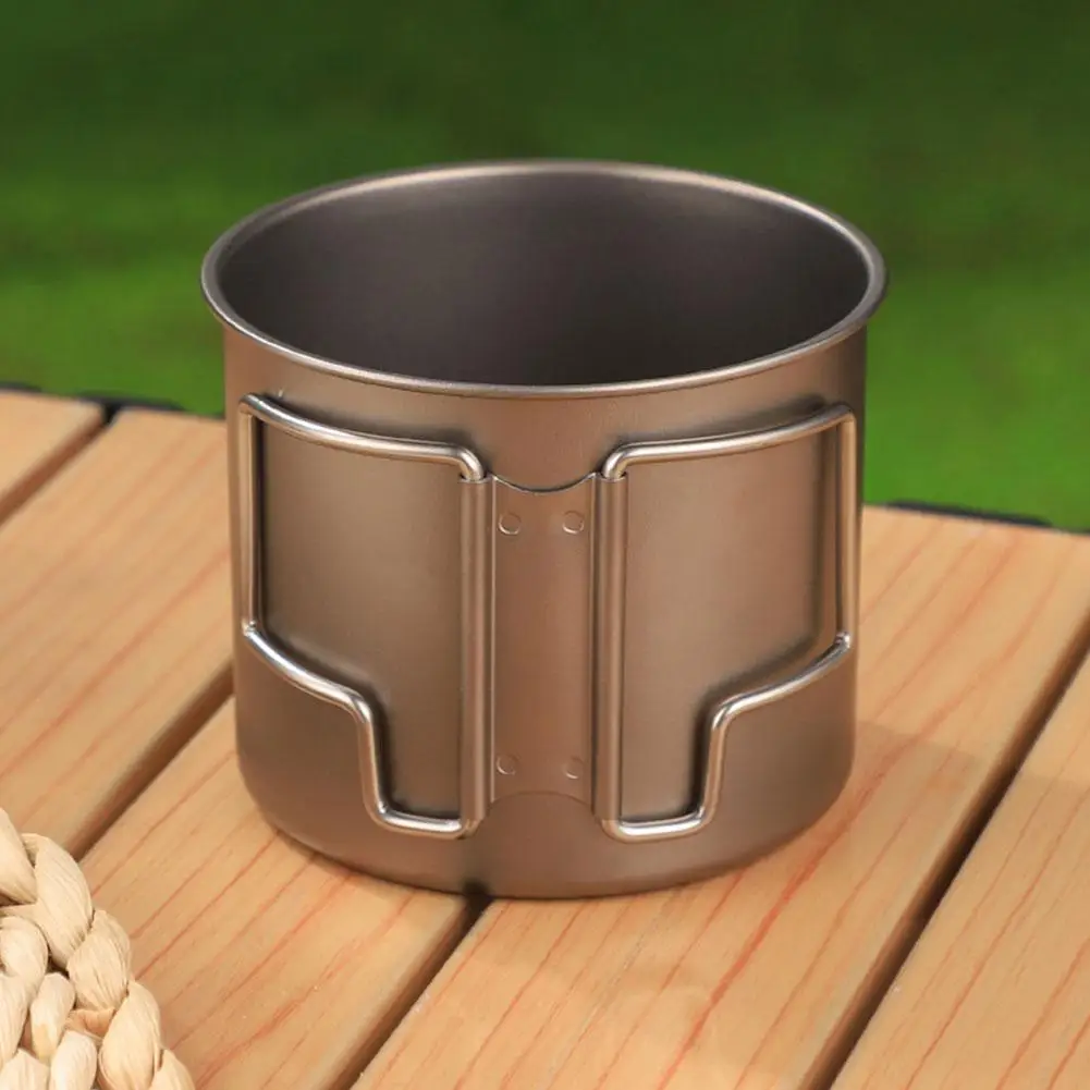 Titanium Camping Mug Cup Portable Tourist Outdoor Tableware Picnic Utensils Cooking Equipment Kitchenware for Hiking Travel