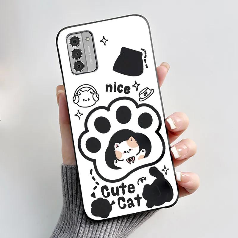 Silicone Soft Black Aesthetic Cute Cat Astronaut Phone Case Bumper Shell
