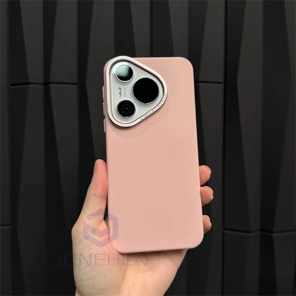 Sleek Matte Solid Color Shockproof Case with Alloy Lens Frame