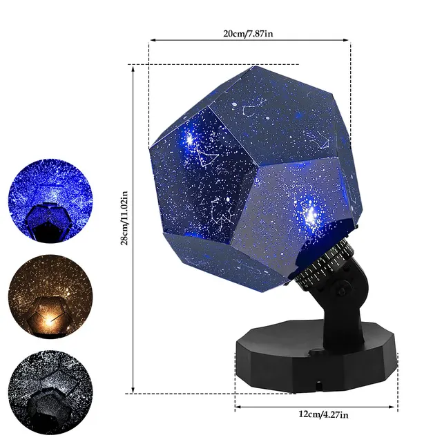 Veilleuse projecteur produisant l'image d'un ciel étoilé, rotatif à 360 ° – Image 6