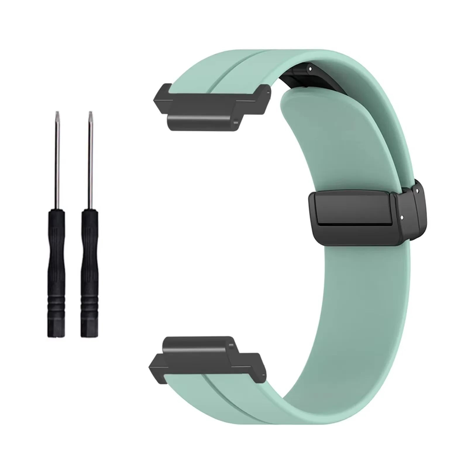 Stylish Magnetic Folding Buckle Silicone Watch Strap Replacement