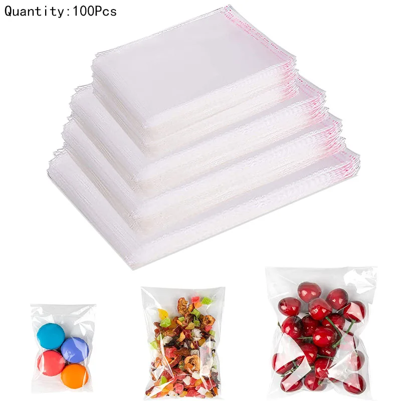

Transparent Self Sealing Small Poly OPP Plastic Bags Jewelry Gift Packing Self Adhesive Cookie Candy Packaging Cellophane Bag