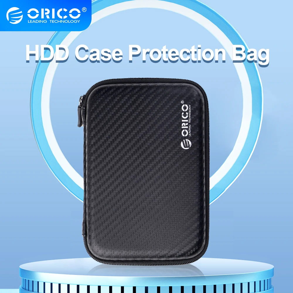 Orico 2.5 Disco Rígido Case Hdd Portátil Bolsa de Proteção para Externo 2.5 Polegada Disco Rígido Fone de Ouvido u Disco Rígido Case Preto