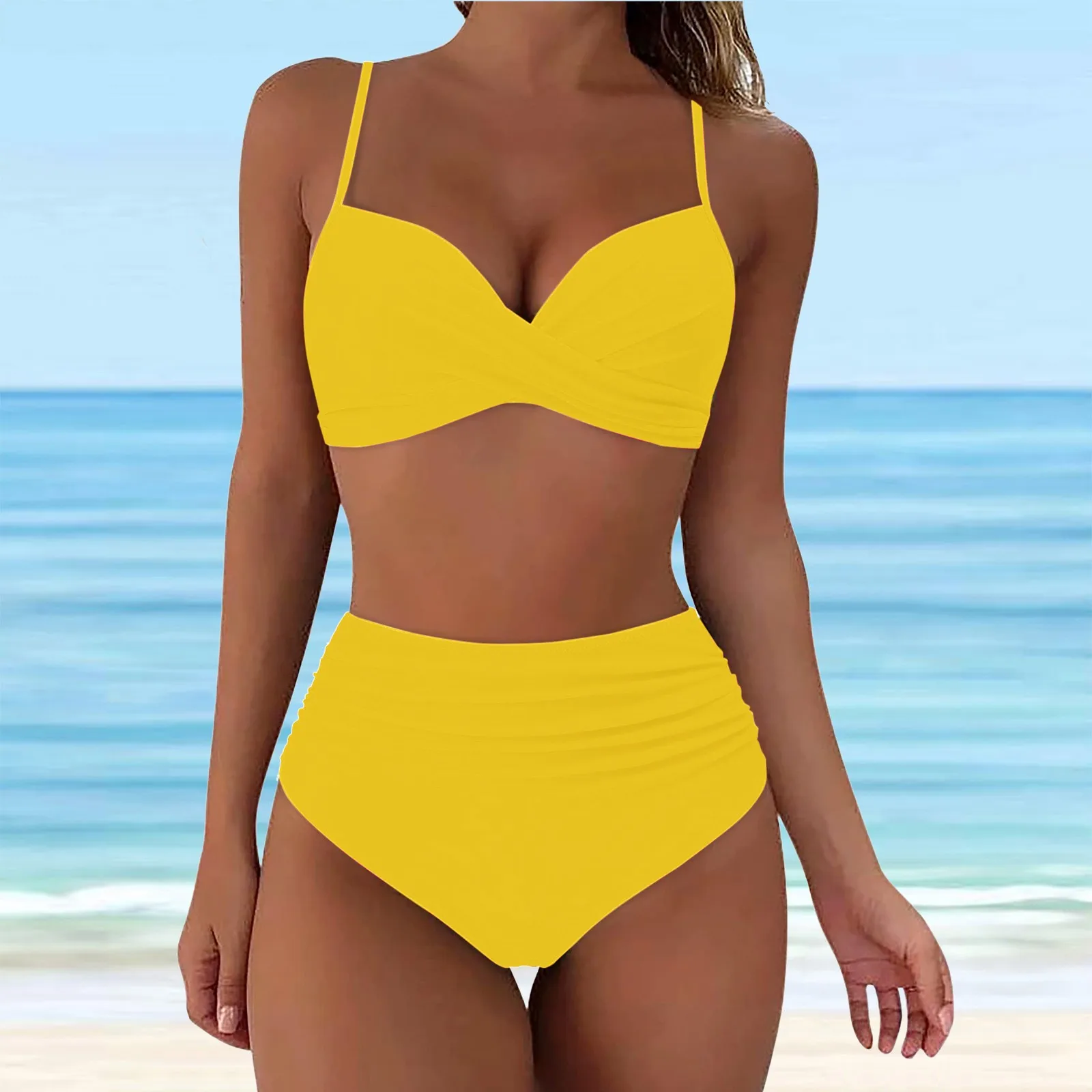 Brazilian Bikini Set For Women 2024 New Green Crop Top