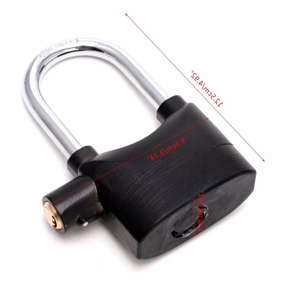 Waterproof Siren Alarm Padlock Alarm Lock for Motorcycle Long Beam Bike Bicycle