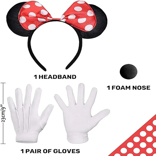 Orecchie E Guanti Minnie Mouse - Costume Carnevale Donna