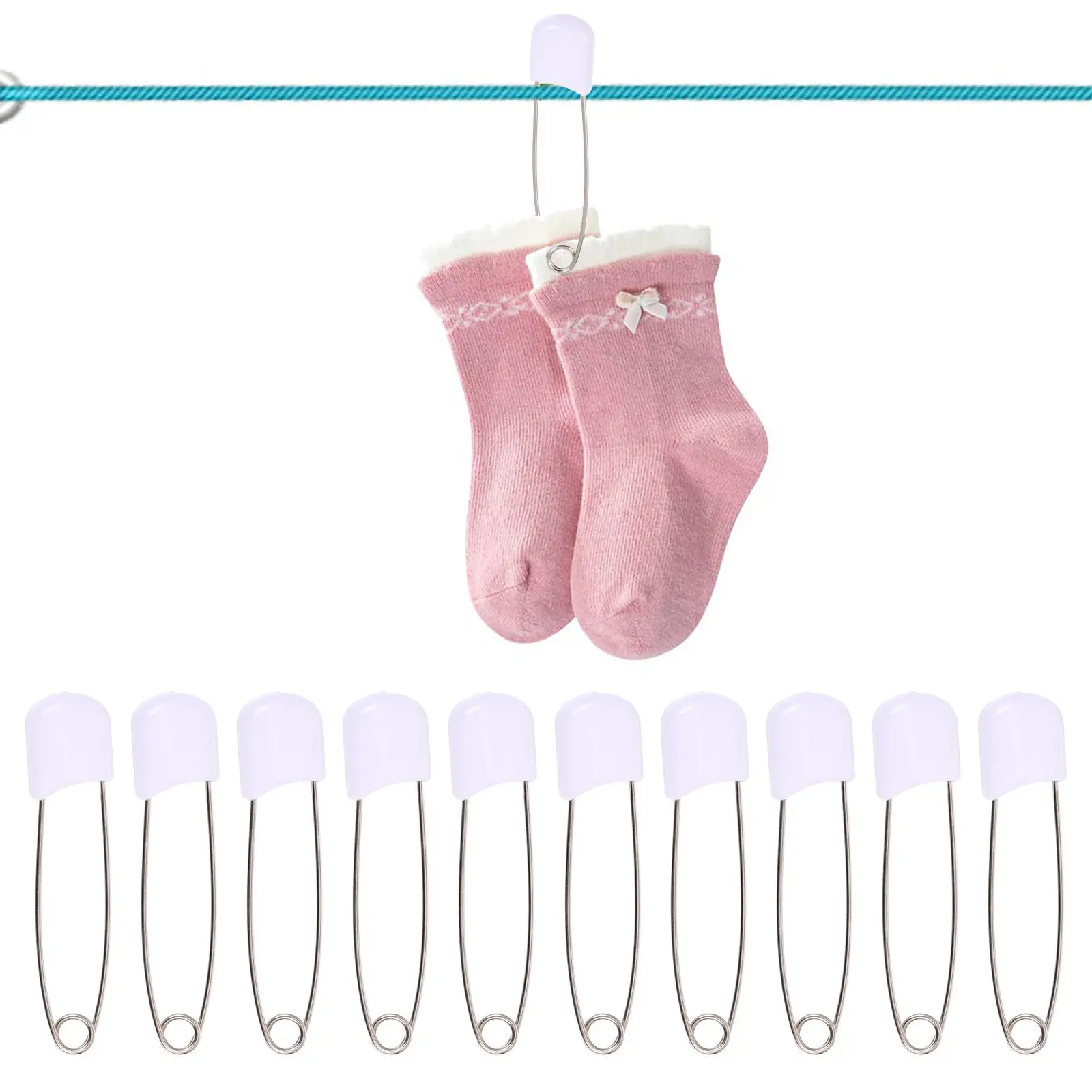50Pcs 기저귀 핀 합금 안전 브로치 의류 퀼트에 대한 조정 가능한 버클 홀더 DIY 공예 기저귀 핀 안전 브로치