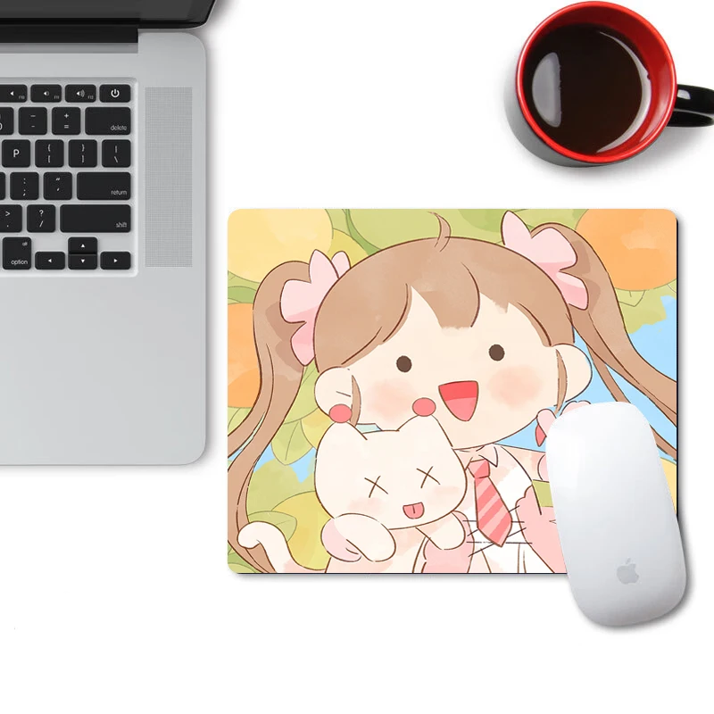 

Pink Cherry Blossom Girl Kawaii Anime Small Mouse Pad Waterproof Desk mat Cute Mousepad Non-slip Desk Mat GamingAccessories