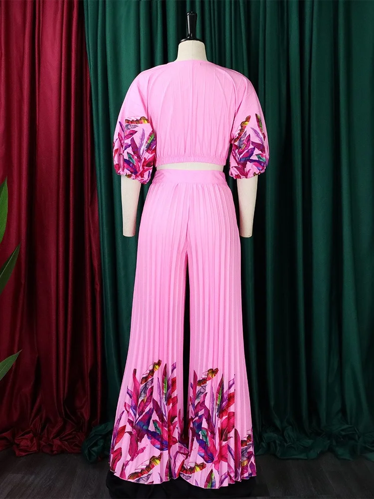 Wmstar Two Piece Set Women Sweet Top and Pants Sets Wide Leg Summer Clothes Office Lady Matching Wholesale Dropshipping 2025