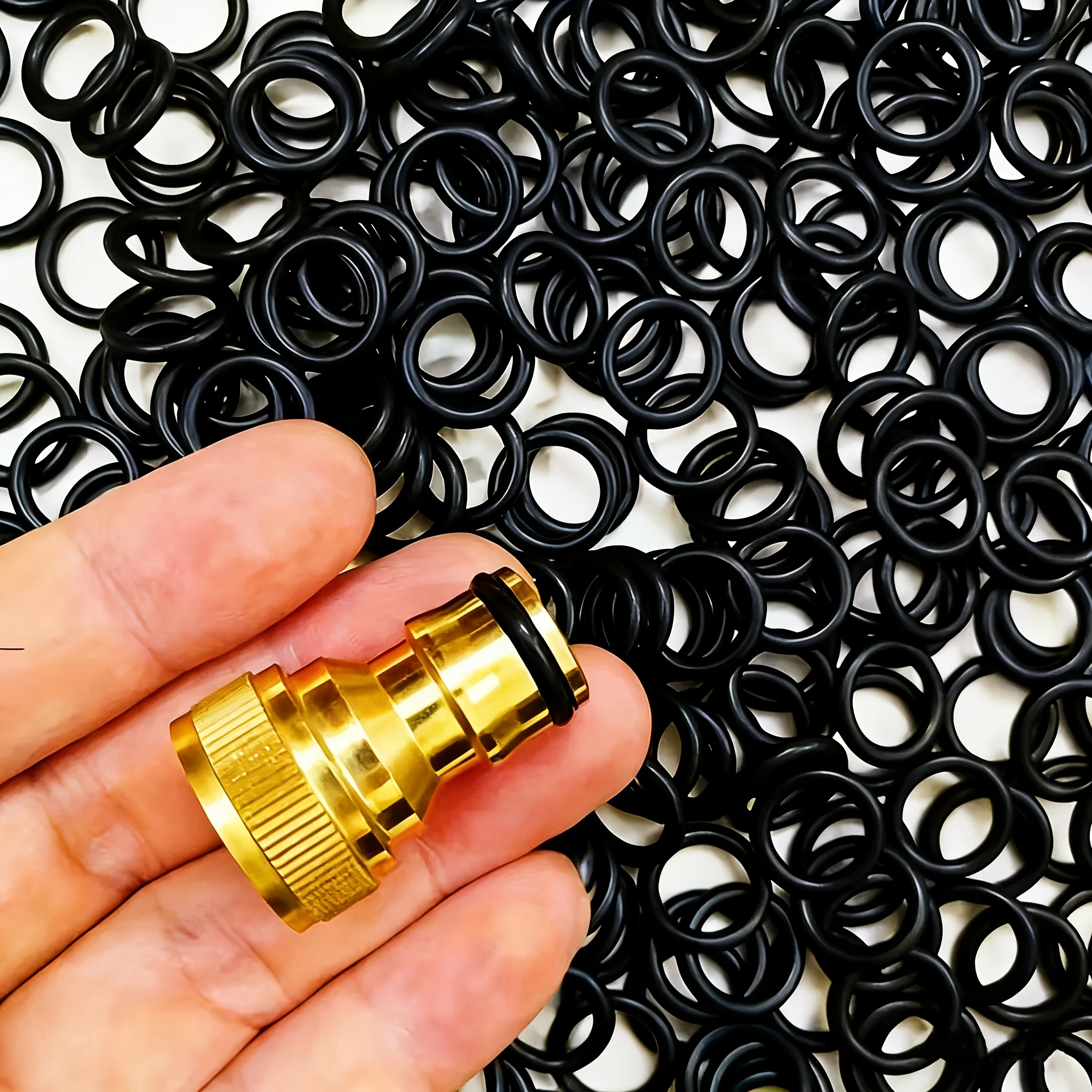 Durable Synthetic Black Rubber O-Ring Seal Set - 50 Pieces for Garden Water Pipes and Faucets