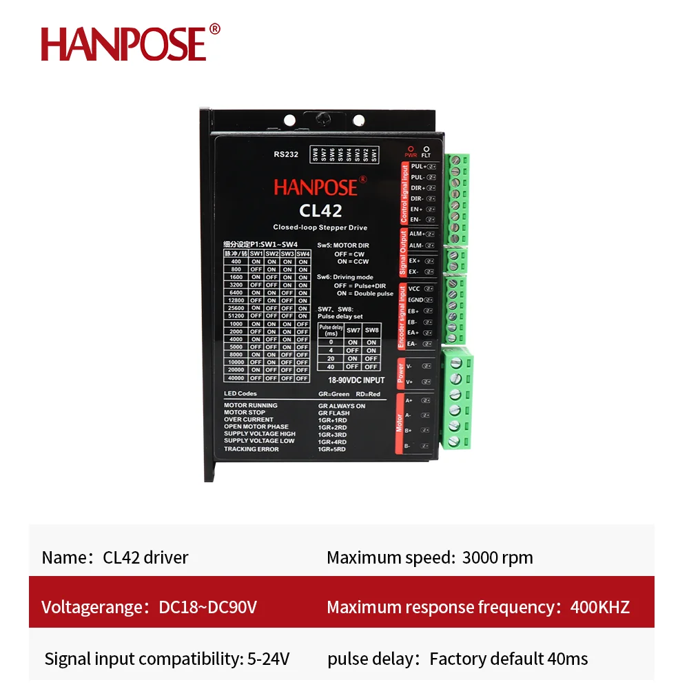 hanpose 1pcs CL42 하이브리드 서보 모터 드라이브 42 시리즈 폐쇄 루프 모터 전용 드라이브 CL42 3D 프린터 모니터 장비용