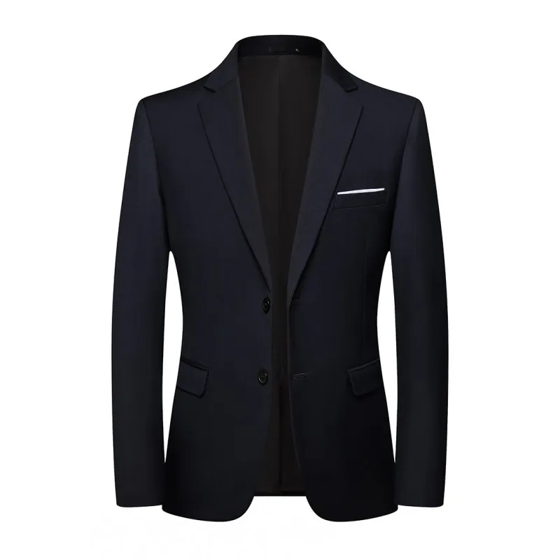 Single West Spring and Autumn New Business Fashion Suit Korean Version Slim Men's High-end Solid Color Trend Coat   Polyester 2