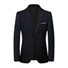 Single West Spring and Autumn New Business Fashion Suit Korean Version Slim Men's High-end Solid Color Trend Coat   Polyester 2