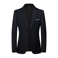 Single West Spring and Autumn New Business Fashion Suit Korean Version Slim Men's High-end Solid Color Trend Coat   Polyester 2