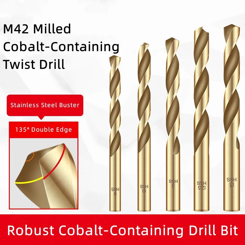 M43 Cobalt Twist Drill Bit Straight Shank High Speed Steel Hole Saw for Stainless Steel Aluminum Wood Plactic Metal Drills hengxing 13pcs metric cobalt hss co drill bit set drills tools straight shank hard metal twist drill bits stainless steel wood
