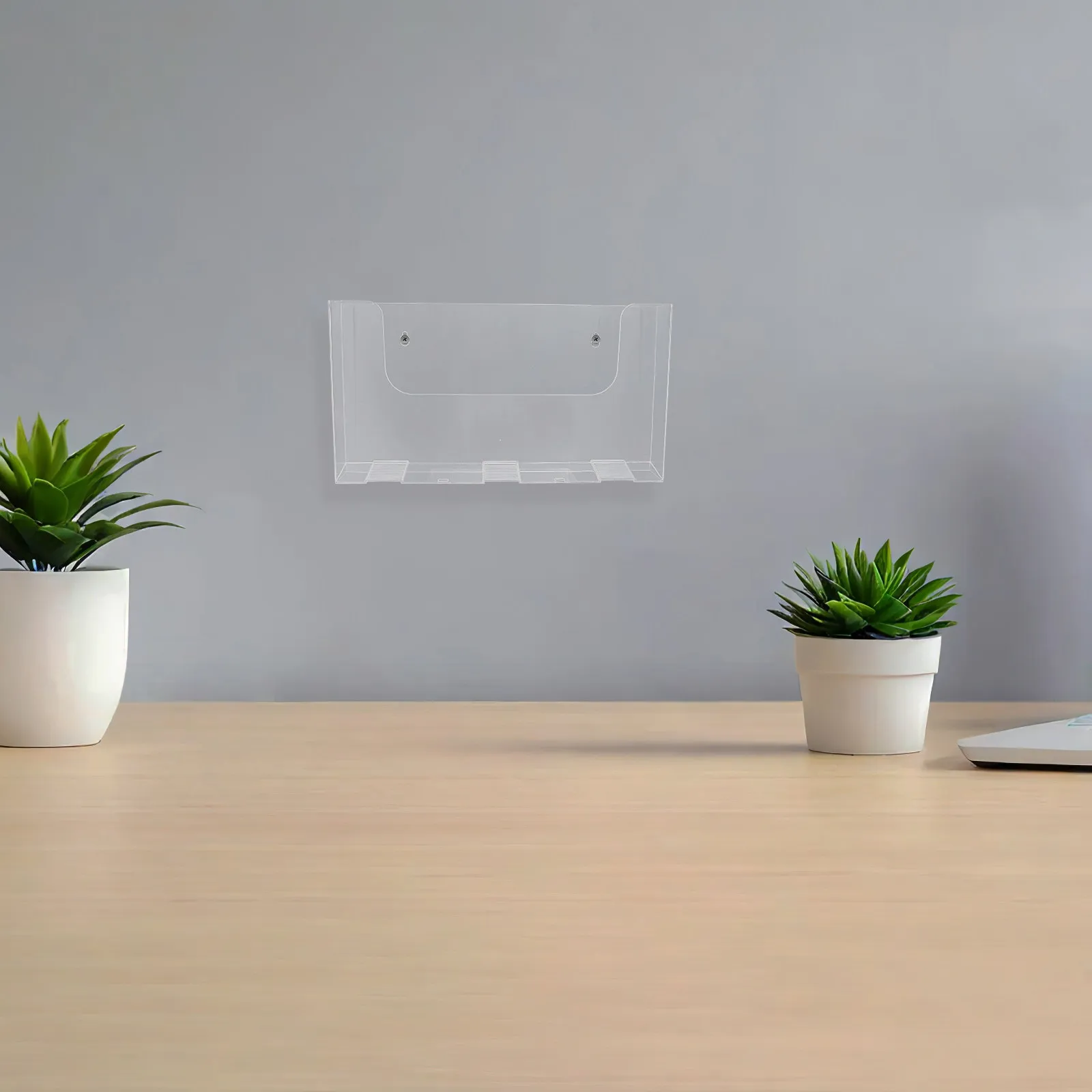 2Pcs 벽 파일 홀더 아크릴 투명 벽걸이형 잡지 랙 주최자 대용량 종이 보관 사무실 파일