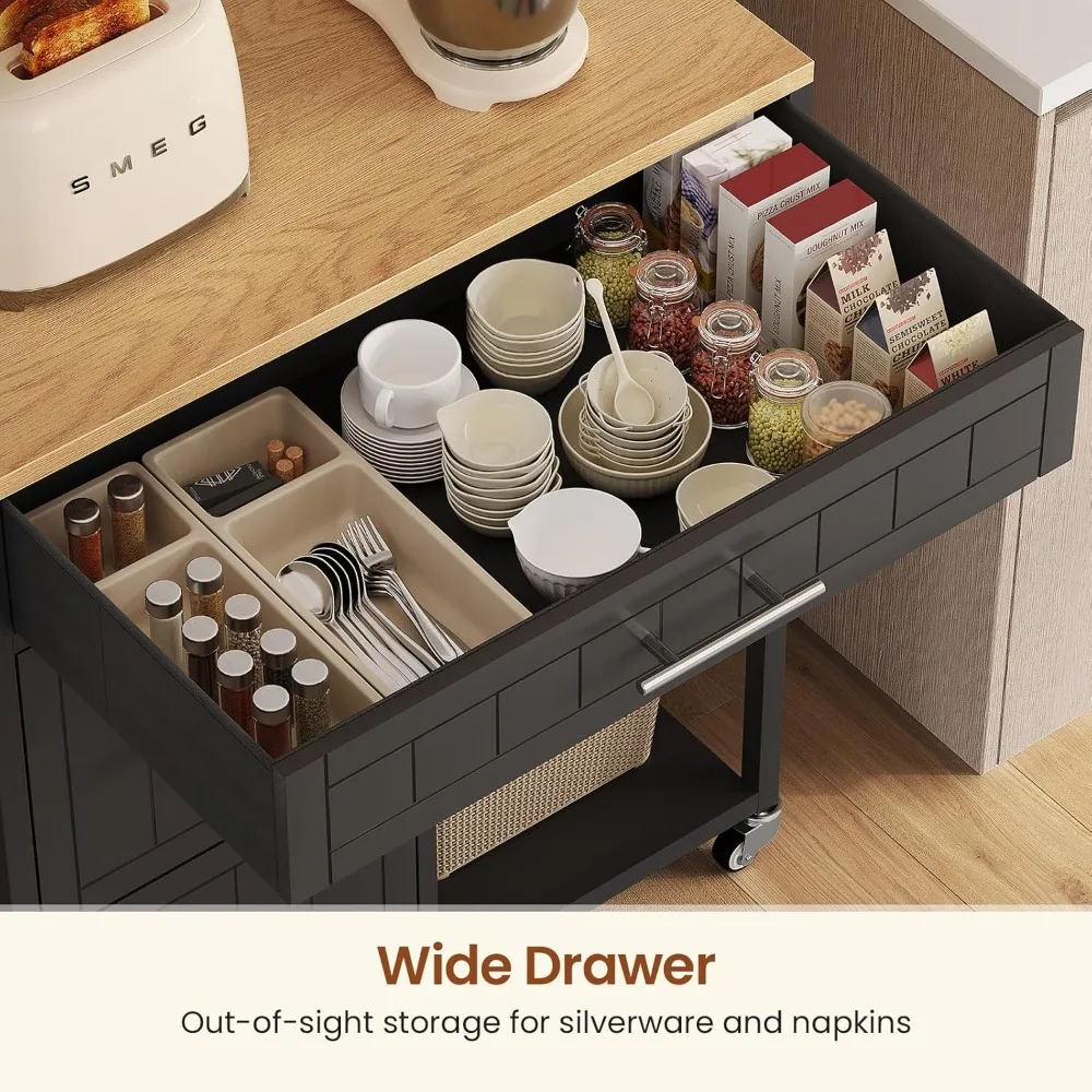 Rolling Kitchen Island with Storage 6