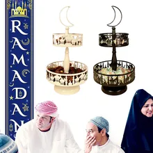 

Two-tier Ramadan Iron Castle Tray Ramadan Festival Islamic Muslim Party Decor Eid Mubarak Supplies Kareem Eid Al Adha Decoration
