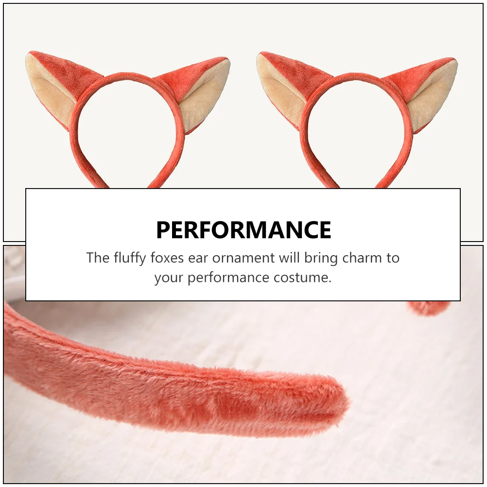 Costume Headband 2 Pcs Hairpin Fox Ears Headband Animal Animal Cosplay Headdress Fabric Foxes Headpiece