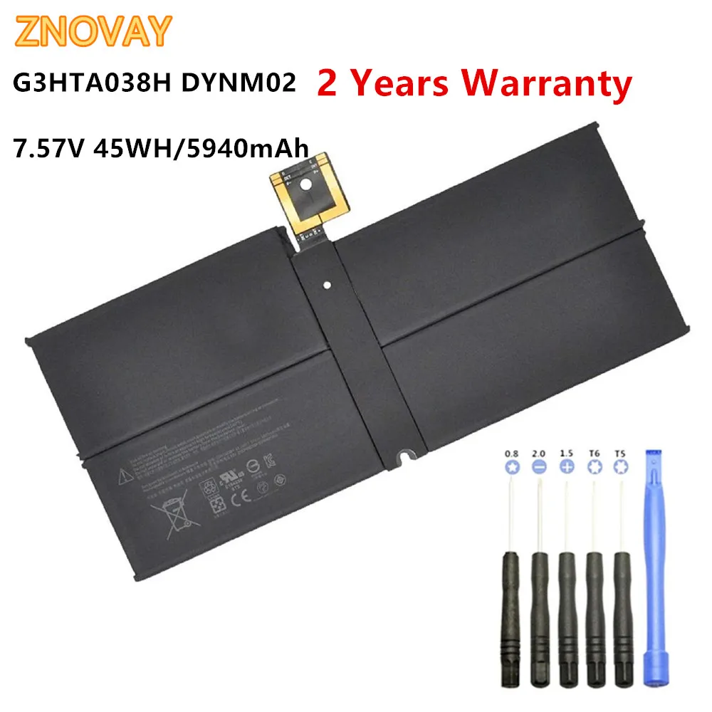 ZNOVAY 마이크로소프트 서피스 프로 5 1796 시리즈 태블릿용 노트북 배터리, G3HTA038H, 7.57V, 45WH, 5940mAh, DYNM02