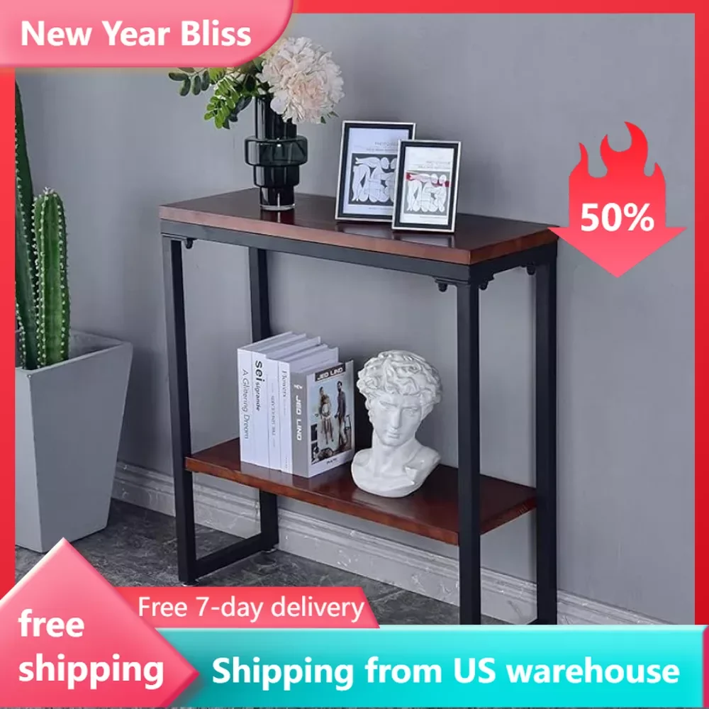 

Приставка для дивана, боковой столик, прихожей, 2-Ярусный консольный стол, узкий стол, стеллаж для хранения, для гостиной, мини