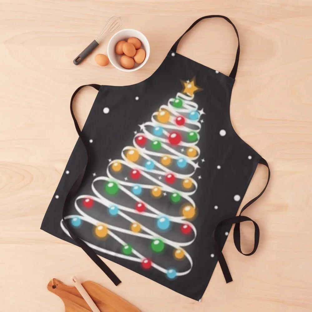 

Christmas LED lights tree collection 1 Apron Apron Kitchen Women Women Kitchen Apron