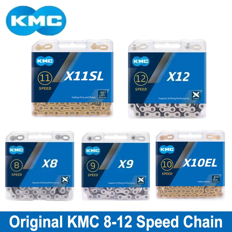 

KMC Bicycle Chain X8 X9 X10 X11 X12 Road MTB Bike Chain 8 9 10 11 12 Speed 116 118 126L Bike Chain for Shimano Sram Bike Parts