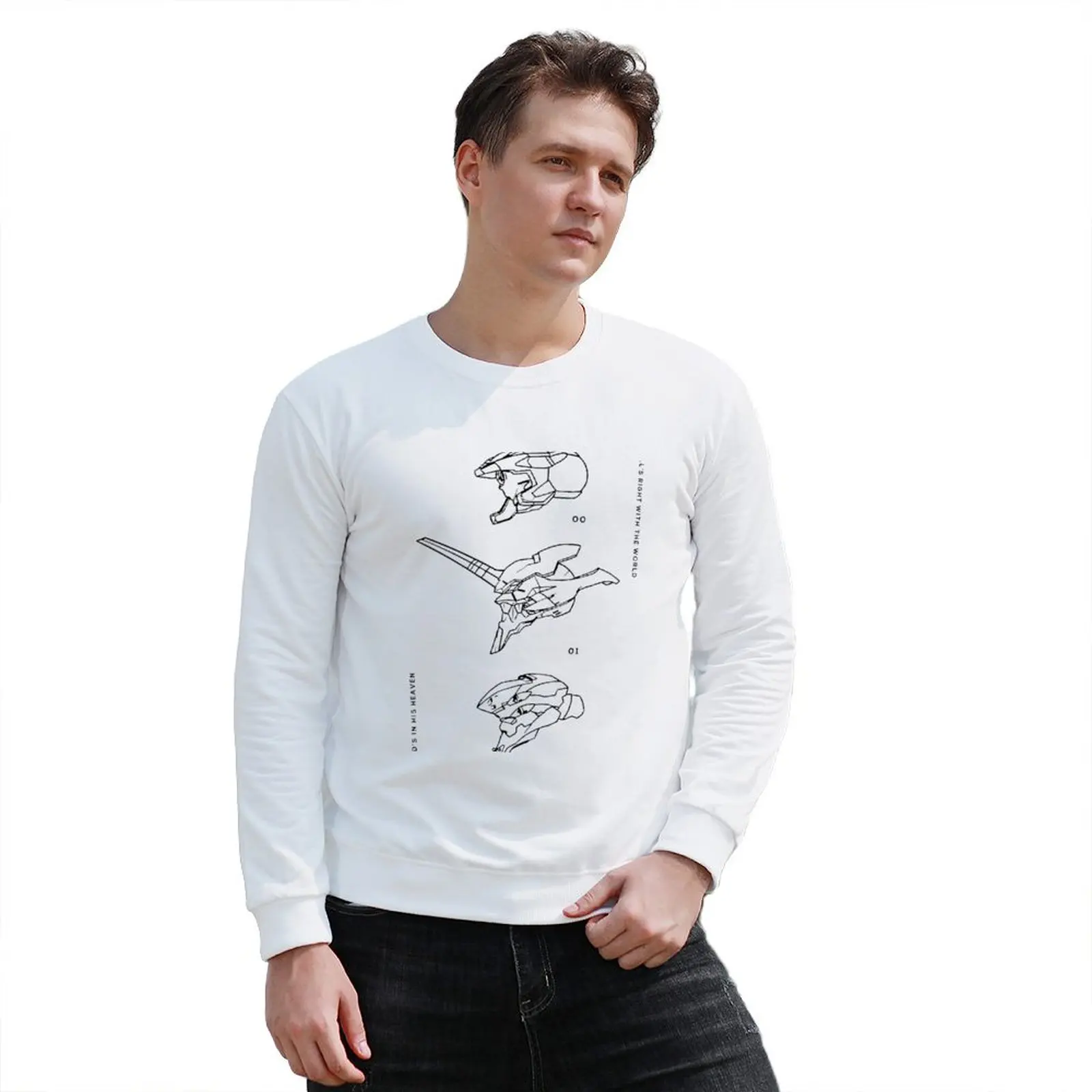 New Eva Units Sweatshirt hooded shirt men's autumn clothes oversize sweatshirt