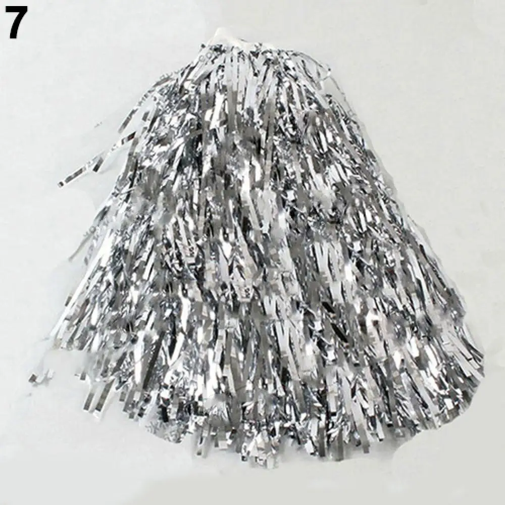 1Pc Metallic Cheerleader Cheer Cheerleading Dance Party Team Match Sports Pompoms Decorator Club Sport Supply