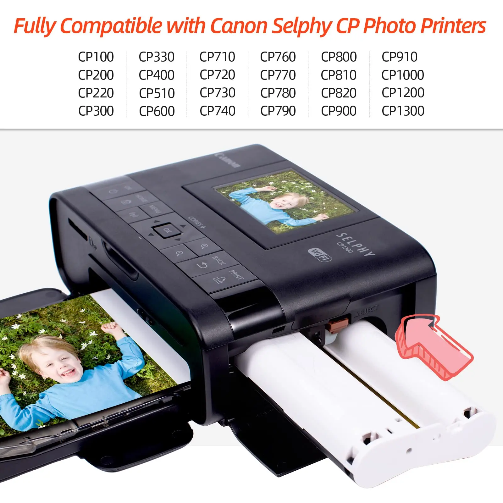 Replacement Selphy Cp1300 Paper Ink Kp 108in Kp108 Paper Selphy Cp1300  Cp1200 Cp1000 Cp900 Cp800 Cp910 Cp760 Photo Printer 3 Ink Cartridges 108  Sheets 4 X 6 Photo Paper Set, Save Deals