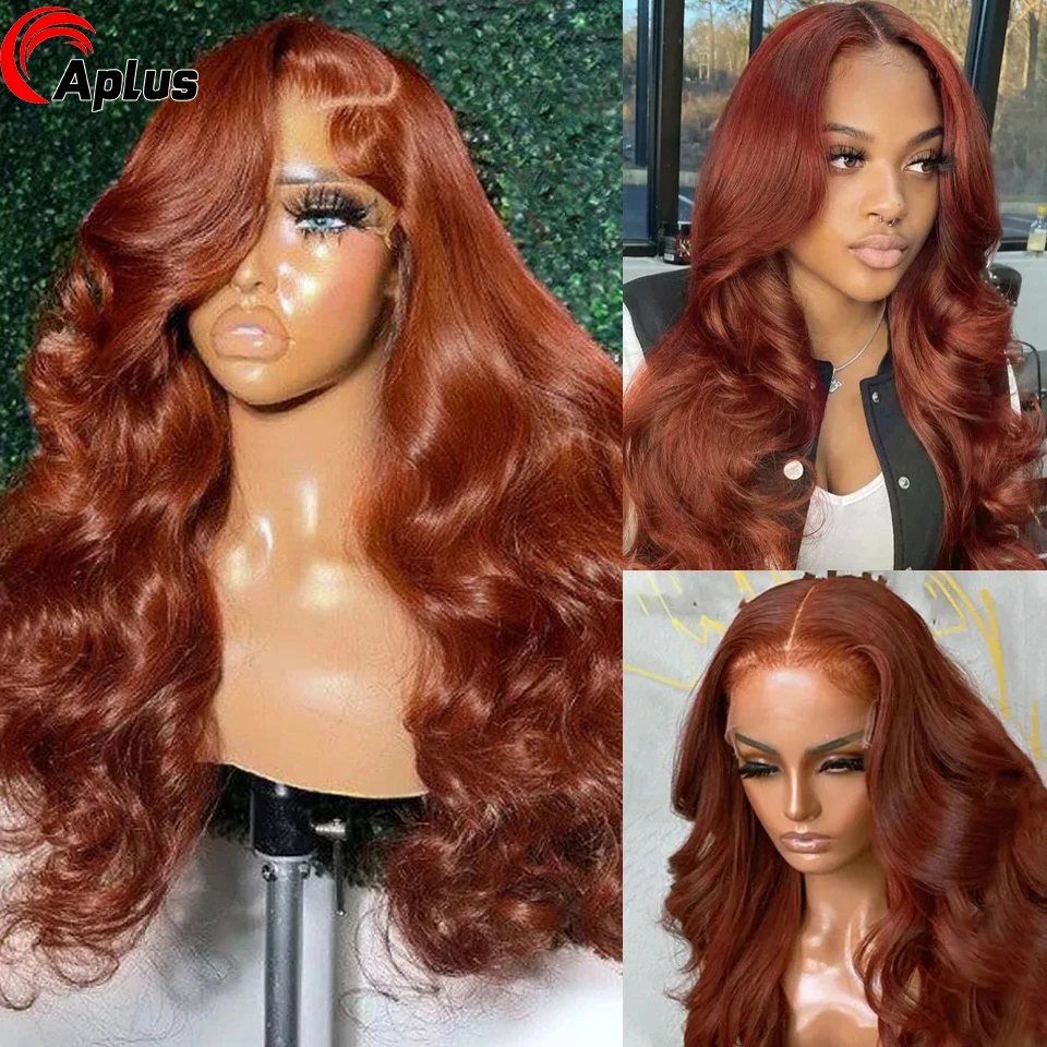 

Raw Indian Reddish Brown 13x6 Hd Lace Frontal Wig Preplucked Body Wave Lace Front Human Hair Wigs Dark Red Brown 4x4 Closure 180