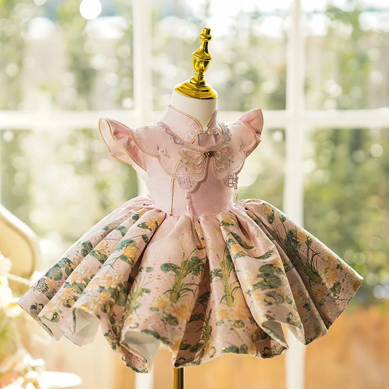 2024 Formal Luxury Girls' Princess Dress Flower Girl Wedding Dress High end French Children's Puffy Dress Elegant Party Dress