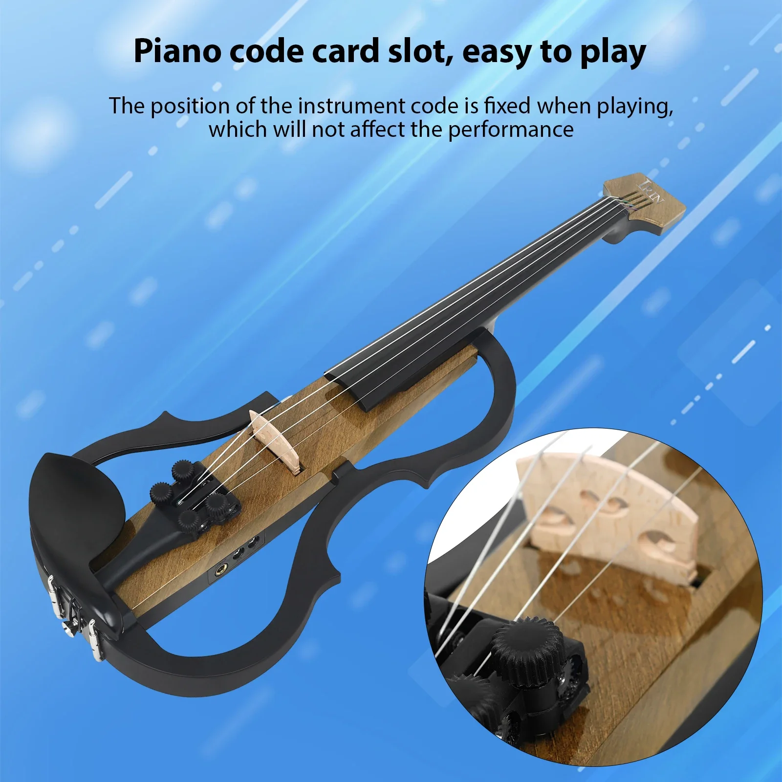 IRIN AU-10 4/4 Electric Violin Silent Smart Technology Carbon Fiber Professional Advanced Electric Violin Shoulder Headphones
