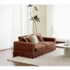Nordic Wabi Sabi style skirt edge linen fabric three seater sofa, removable and washable living room furniture 2 Nordic Wabi Sabi style skirt edge linen fabric three seater sofa, removable and washable living room furniture 2
